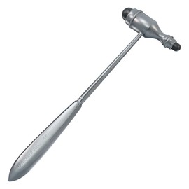 DocCheck Trömner "Klopp" Reflex Hammer - Metal Handle, Neurological Grip Tip for Stretching and Skin Reflexes, Heavy Hammer Head, Easy Disinfection, Available in Various Colours (Silver)