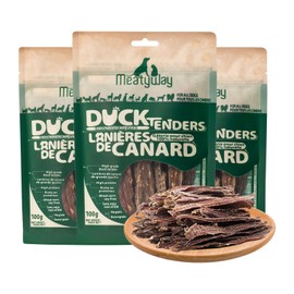 MeatyWay Duck Jerky Tenders Dog Treats, Duck Breast Tenders, High Protein, Low Fat, 100% Natural Grain Free Snacks, Easy to Digest Dog Training Treats, 300g/10.58 oz. (Pack of 3)
