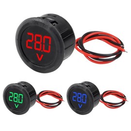 3 unids DC 4-100V Volt Meter Coche LED Pantalla Digital Circular Voltímetro de Dos Hilos Voltímetro DC Digital Coche Medidor de Corriente Medidor de Voltaje de Voltios Detector de Voltaje