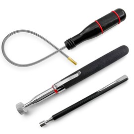 Pack of 3 Magnetic Telescopic Rods, Rod Magnet Extra Strong, Portable Bendable Magnetic Gripper 55 cm, Robust and Durable, Flexible Magnetic Lifter for Picking Up Small Parts, Metal Objects, Car Parts