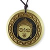 Island Piercings Wooden Buddha Pendant Necklace Adjustable Length N299, Wood,