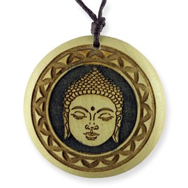 Island Piercings Wooden Buddha Pendant Necklace Adjustable Length N299, Wood, No Gemstone