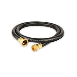 FangFarm Hybrid Garden Hose 10FT - 5/8" Heavy Duty Flexible Rubber Hose with GHT Brass Fittings - UV-Resistant Leak-proof Ideal for Lawn & Outdoor Use