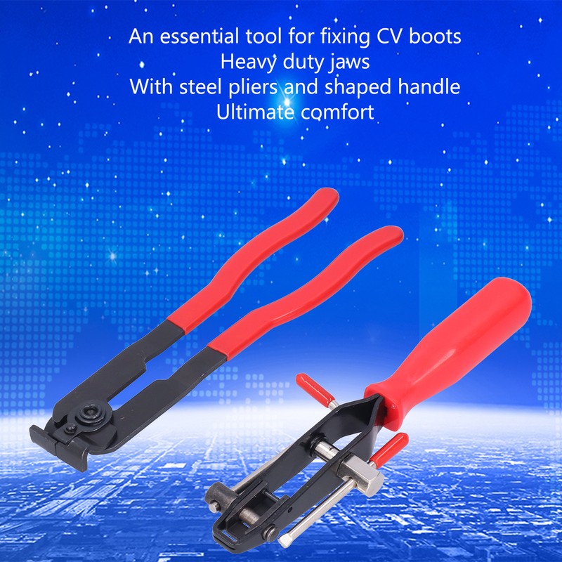 2pcs CV Joint Clamp Set Metal Ear Type Boot Banding