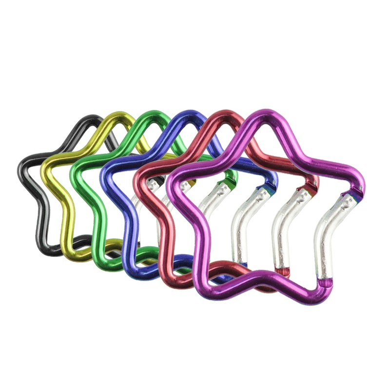 SWATOM Aluminum Star Shape Carabiner Clip Spring Snap Hook Keyring