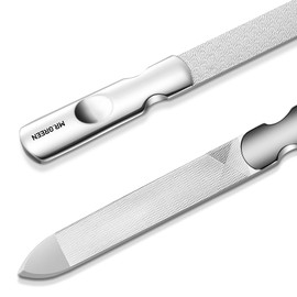 MR.GREEN Double Sided Nail Files Stainless Steel Manicure Pedicure Grooming for Professional Finger Toe Nail Care Tools (Short)