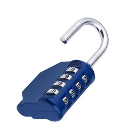 Zhege Lock Combination Code, 4 Digit Combination Lock, Locker, for Gym, Padlock with Numbers, Weatherproof for Door, Garden Fences (Blue)