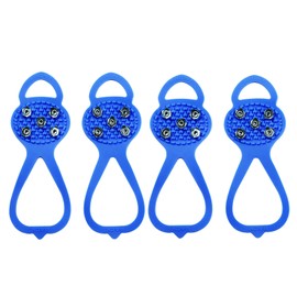 2 Pair (Kids’ Size) Crampons,Traction Cleats,Spike for Winter Walking Safety,Shoe Grips on、Ice Snow for Children Girls and Boys,Kids' Size (Blue, Medium Kids’ Size US:(8-10) / EU:(24-27))