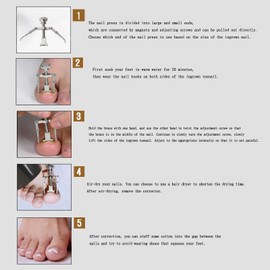 Ingrown Toenails Set, Nail Correction Clip, Toenail Correction Set, Ingrown Toenail Correction Patch for Paronychia, Ingrown Toenails, Protects Toenails