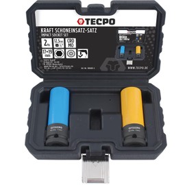 TECPO Kraft Protective Inserts 2-Piece Aluminium Rims Nut Set Socket Spanner Set Sockets SW 17 mm 19 mm