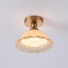 JFZANMUA 1 Light Brass Ceiling Light Fixture Vintage Close to