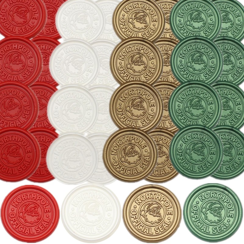 Northpole Calcomanías de sello de cera ONWINPOR para Navidad, 50