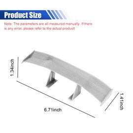 ZIMISI 3PCS Car Mini Spoiler Wing, 6.7 Inch Carbon Fiber Texture Auto Rear Tail Wing Without Perforation, Universal Cool Car Exterior Decoration Accessories for Men Women (Grey)