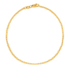 Ritastephens 14k Yellow Gold Mariner Link Foot Chain Anklet Ankle Bracelet 1.7 Mm 10 Inches