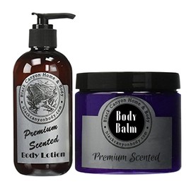 Vanilla & Sugared Apricot Scented Body Lotion and Body Balm Set, 8 Oz Lotion - 16 Oz Body Balm