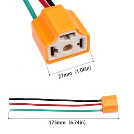 HUIQIAODS H4 Female Ceramic Headlight Interest Plug Incandescent Plug in Wire Socket (H4 Female)