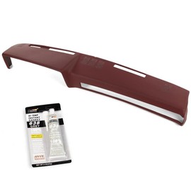 PIT66 Dash Bezel Cover, Compatible with Chevy GMC Full Size Pickup 1981-1987/ Chevy GMC SUV 1981-1991 Dashboard Cover (Red)