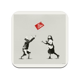 Cork Coaster - Banksy No Ball Games Kids - 1 Piece (95x95mm)