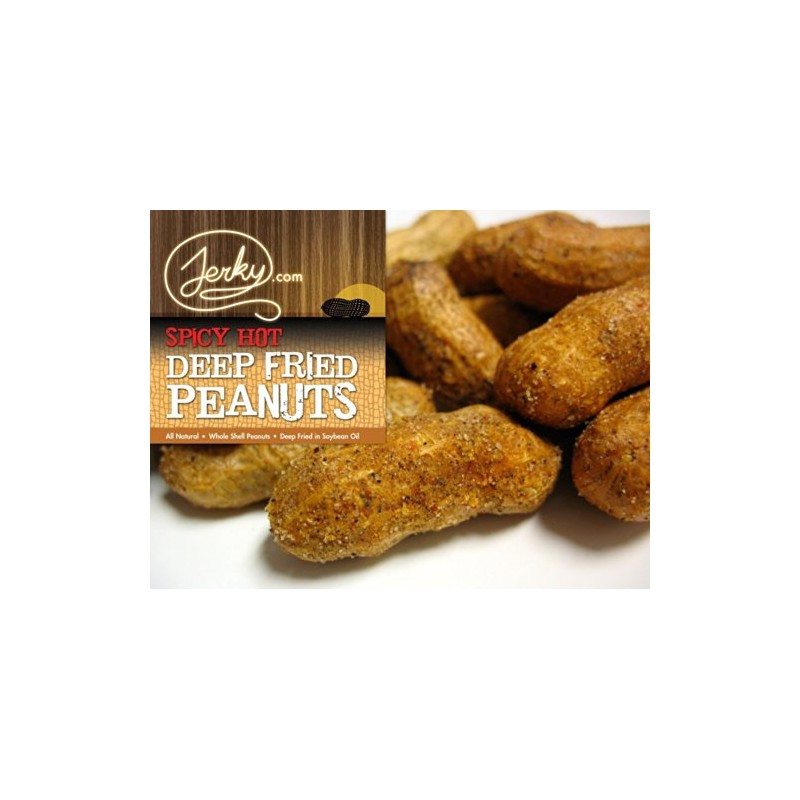 Jerky.com Deep Fried Spicy Hot Peanuts in Shell 10oz -