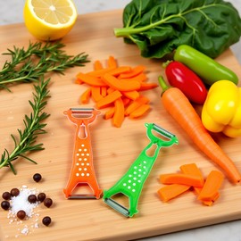 2 Pcs Vegetable Fruit Peeler Parer Julienne Cutter Slicer Peel Kitchen Tool Gadget Practical Processed Peelers Graters, Peelers and Slicers Kitchen Utensils and Gadgets