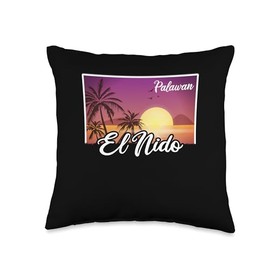 El Nido Palawan Philippines Vacation Outfits Vintage Philippines Vacation Travel Asia El Nido Palawan Throw Pillow, 16x16, Multicolor