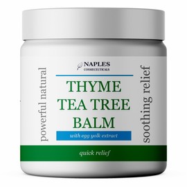 Naples Cosmeceuticals Thyme and Tea Tree Oil Balm with Egg Yolk Oil Cystic Acne Relief, Blind Pimples, Soothing Salve Irritations, Bartholin Cyst, Eczema, Psoriasis