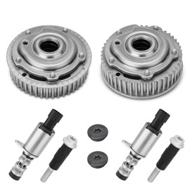 Engine Timing Intake & Exhaust Camshaft Sprocket Cam Phaser VVT Gear with Solenoid & Bolts Compatible with Chevy Cruze Sonic Aveo Trax, Pontiac G3 1.6L 1.8L Replace# 55567048, 55568386, 918-006