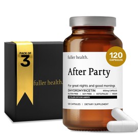 Fuller Health After Party DHM Dihydromyricetin Supplement | Supports Liver, Metabolism, Energy Levels, Post-Celebration Relief | Feel Refreshed, 650mg Per Pill | 3 Bottles, 72 Servings