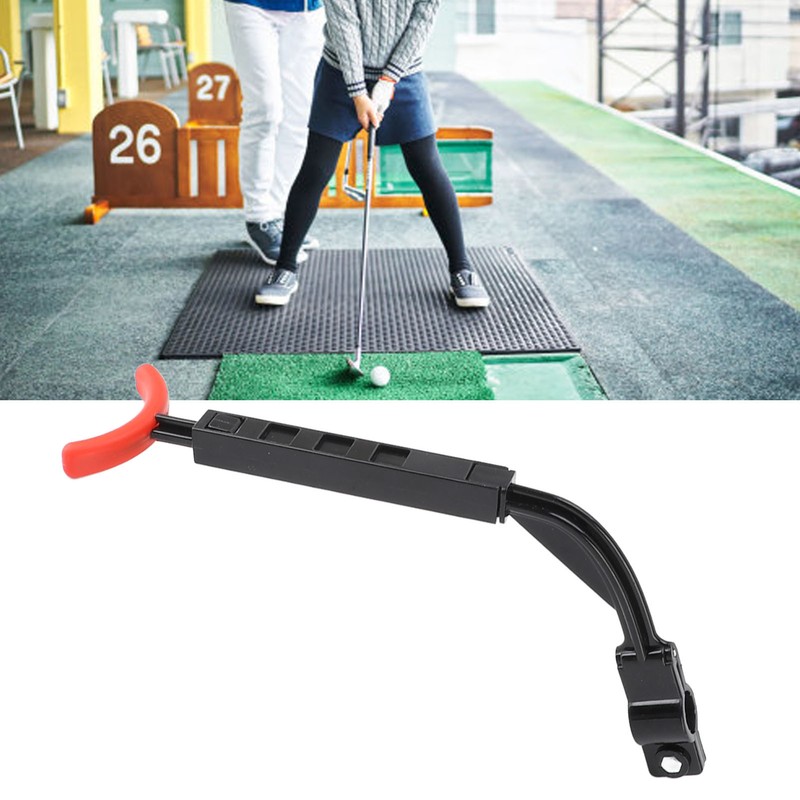 Golf Swing Trainer Aid Black Red Lightweight Retractable Four Speed