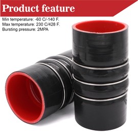 2PCS Silicone Hump Hose Charge Air Cooler,4-ply Aramid Reinforced Silicone CAC Coupler Hose 3" X 6" with Clamps Set