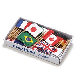 57331 Children's Lunch Flag, Flag, Home Cafe, 1000 Flags, Mixed Countries, Pack of 144