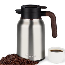 Vondior Coffee Carafe 35oz/1.0L - 24Hours Coffee Thermal- Insulated 304 Stainless Steel Hot Beverage Dispenser - Thermal Coffee Carafes For Keeping Hot/Cold Coffee, Drink Dispenser for Parties