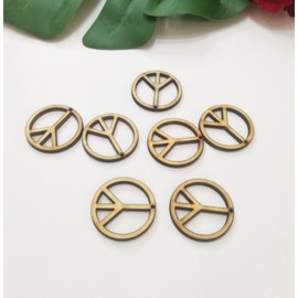 30pcs of DIY Wood Peace Earring Makings, Macrame Peace Earrings,Peace Sign Hoop Earring Findings,Peace Sign Charms (1.5'')