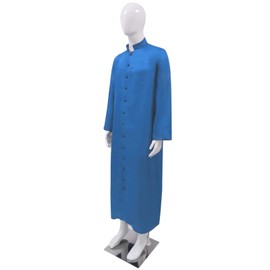 Men's Cassock Robe Church Robe Choir Minister Clergy Pulpit Liturgical 5 colors (M, Blue)