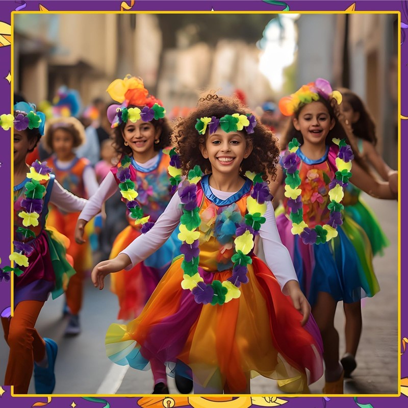 DECYOOL 48Pcs Mardi Gras Leis Bulk Set for Party Favors
