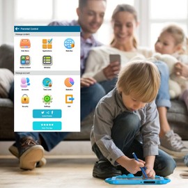 YOBANSE Kids Tablet, 7 inch Tablet for Kids 3GB RAM 32GB ROM Android 11.0 Toddler Tablet with Bluetooth, WiFi, GMS, Parental Control, Dual Camera, Shockproof Case, Educational, Games(Blue)