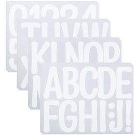 Large Self Adhesive Vinyl Letters Numbers Stickers 12 Sheets,4 Inch Sticky Alphabet Number Sticker Kit for Mailbox, Trucks, Signs, Windows, Arts & Crafts White