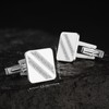 Exclusive Men's Cufflinks 925 Silver with Timeless Checkerboard Pattern, Sterling