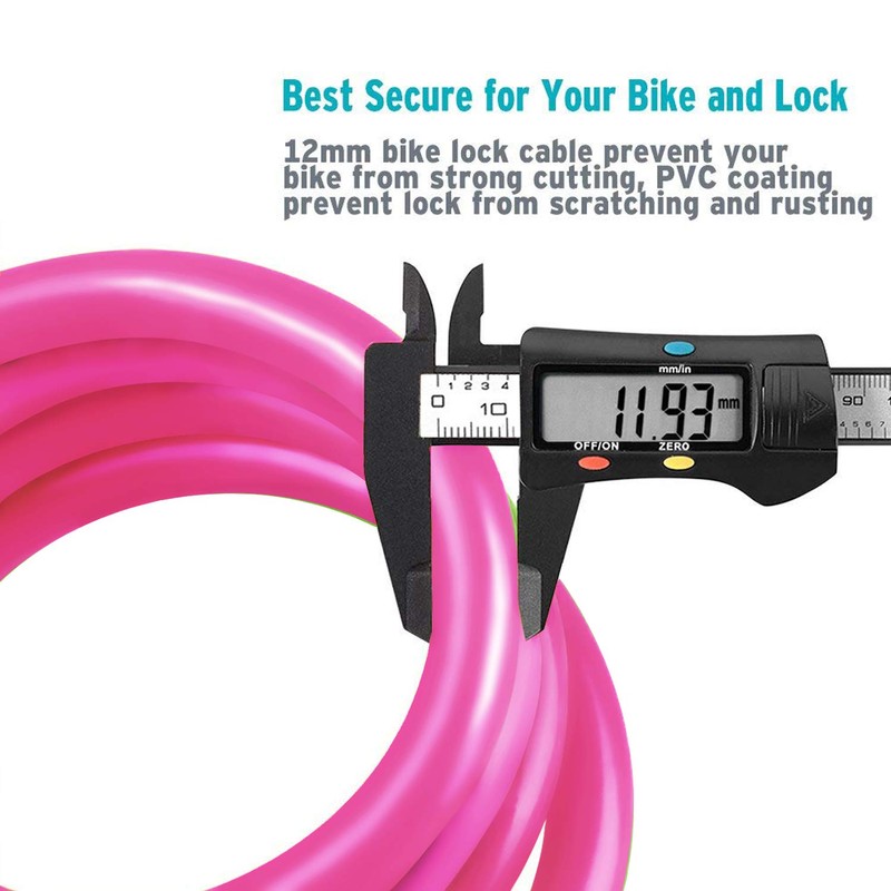 IDEALUX Sport Bike Lock Cable, 4Ft 120CM Bicycle Cable Lock