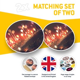 Vinyl Stickers (Set of 2) 7.5cm - Fantasy Forest Boat River Gaming #14030