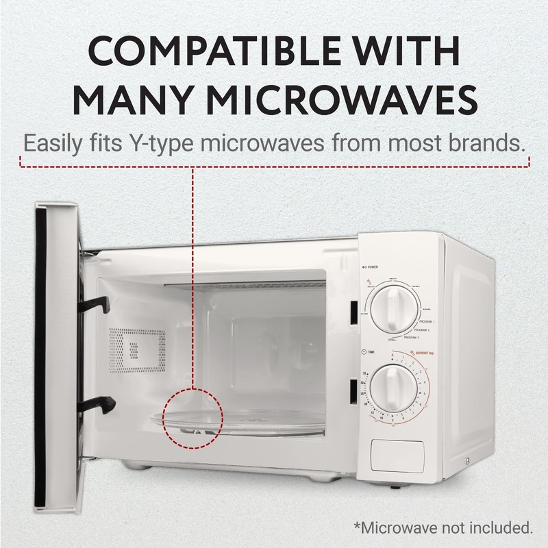 IMPRESA Microwave Glass Plate Replacement - 9.6-Inch Clear Tempered Glass