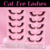 Veleasha Cat Eye Eyelashes Natural Look Eyelashes Fluffy Eyelashes C