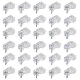 Tinoaly 30pcs Glass Retainer Clips, Plastic Storm Door Glass Retainer Clips with Screws Cabinet Glass Holder Clamp for Fixing Cabinet Doors Windows
