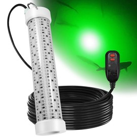 Goldlife 400W LED Green Underwater Fishing Light, 100ft Cable丨110V GFCI Safety Plug丨IP69K Submersible Attractants Light丨for Docks/Boats/Kayaks丨for Fresh & Salt Water Fishing