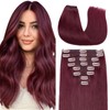 Elailite Clip in Hair Extensions Real Human Hair Double Weft