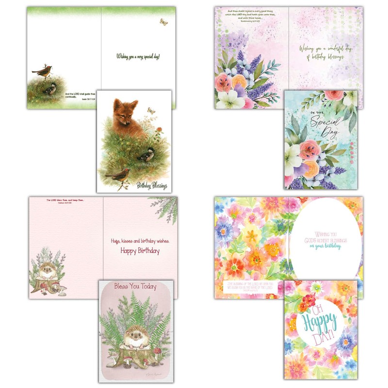Shared Blessings Celebrations 48 Boxed Birthday Cards with KJV Scripture