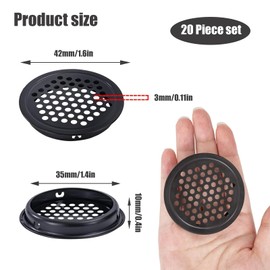 Pack of 20 Round Ventilation Grille, Door Ventilation Grille, 35 mm, Stainless Steel Ventilation Grille, Wardrobe Ventilation Grille, Ventilation Grille for Cabinets, Bookcases, Wardrobes, Wine