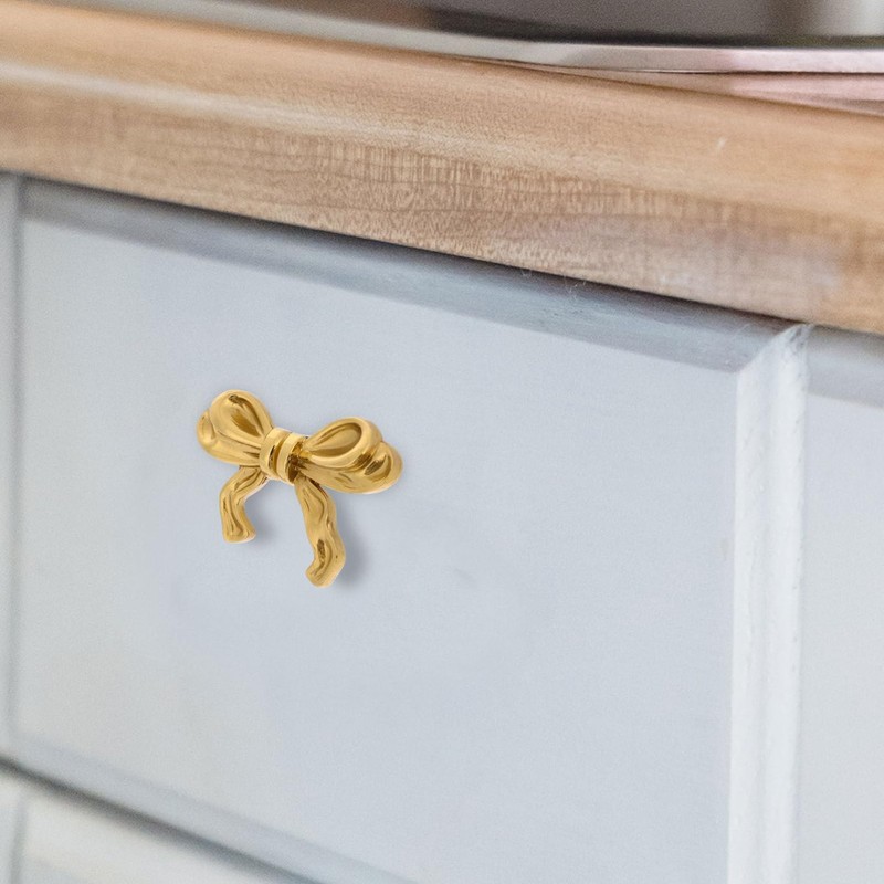NUOBESTY Cabinet Handle, 1Pc Dresser Pulls Bowknot Cabinet Knobs Bow