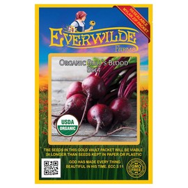 Everwilde Farms - 1 Oz Organic Bull's Blood Beet Seeds - Gold Vault Packet