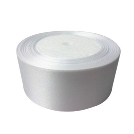 Trimming Shop White Ribbon Roll - 40mm x 25 Metres - Double Sided Satin Brightly Coloured - 100% Polyester - for Gift Wrapping, Decorating, Arts and Craft - Machine Washable